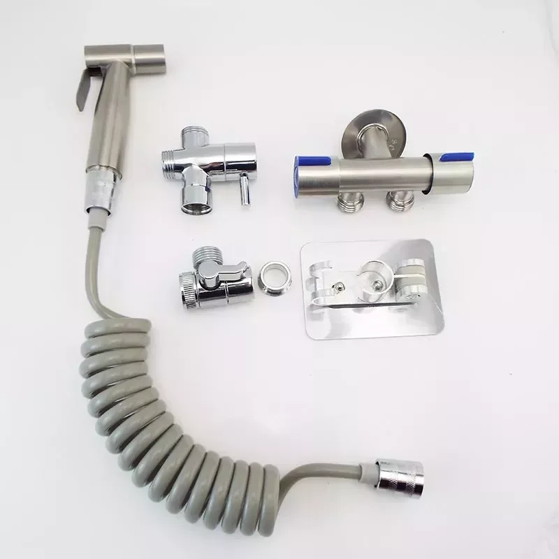 

Набор для биде и туалета, инструменты для мытья, ручная Лейка для душа в ванную комнату, металлический ручной настенный держатель, самоочища...