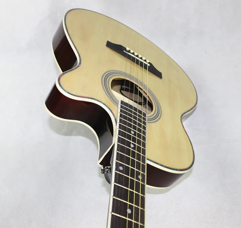 Тонкая акустическая гитара 40 дюймов Электрическая 6 стальных струн Flattop Balladry