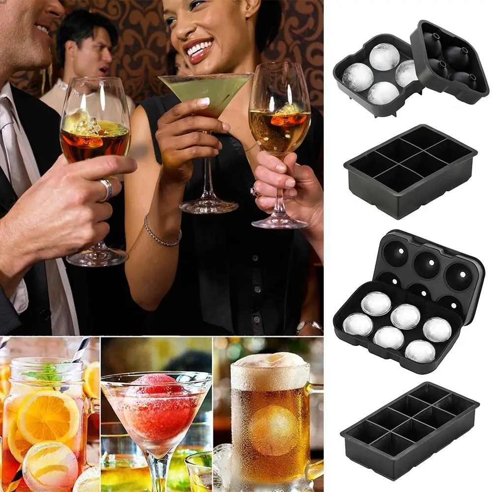 

High Quality Reusable Silicone Round Square Ice Cube Tray Ice Ball Mold Square Mold Ice Maker
