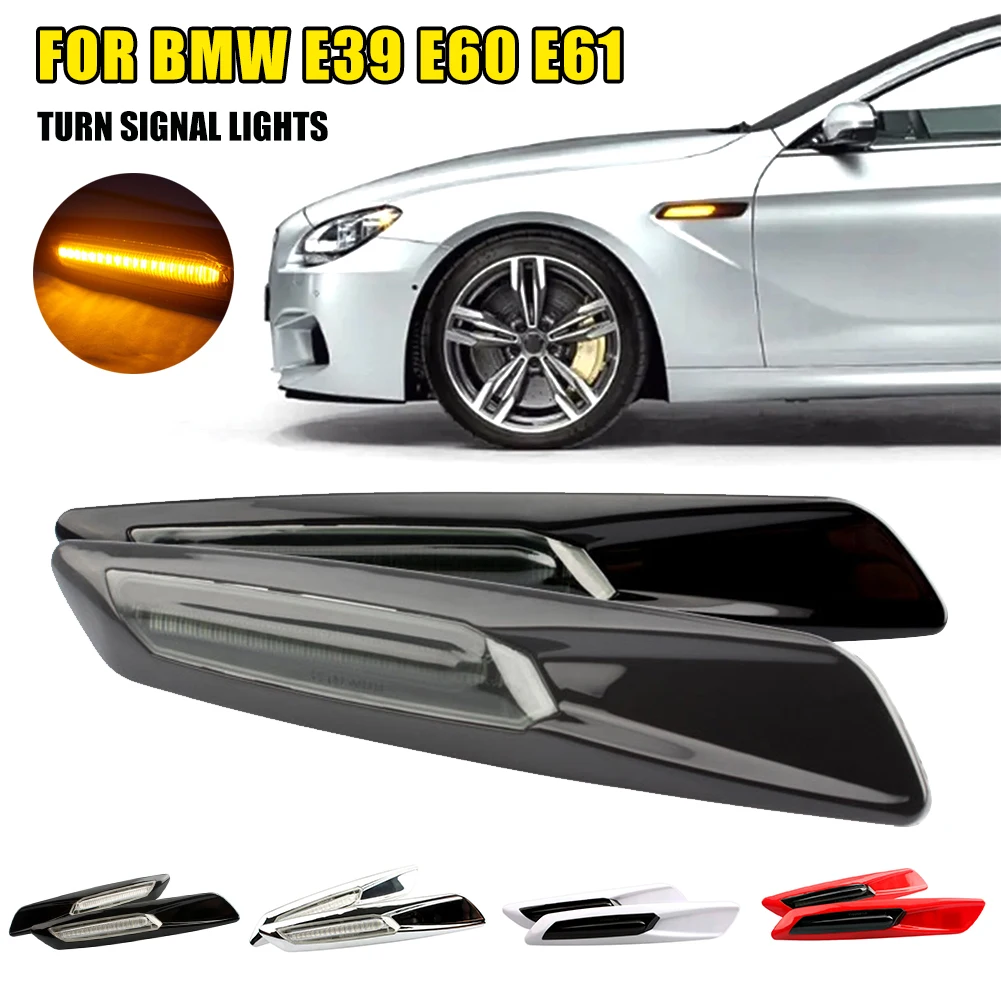 

2pc Dynamic Amber 12V LED Side Marker Lights Turn Signal Lamp For BMW 1 3 5 Series E90 E91 E92 E93 E60 E61 Front Fender Lamp