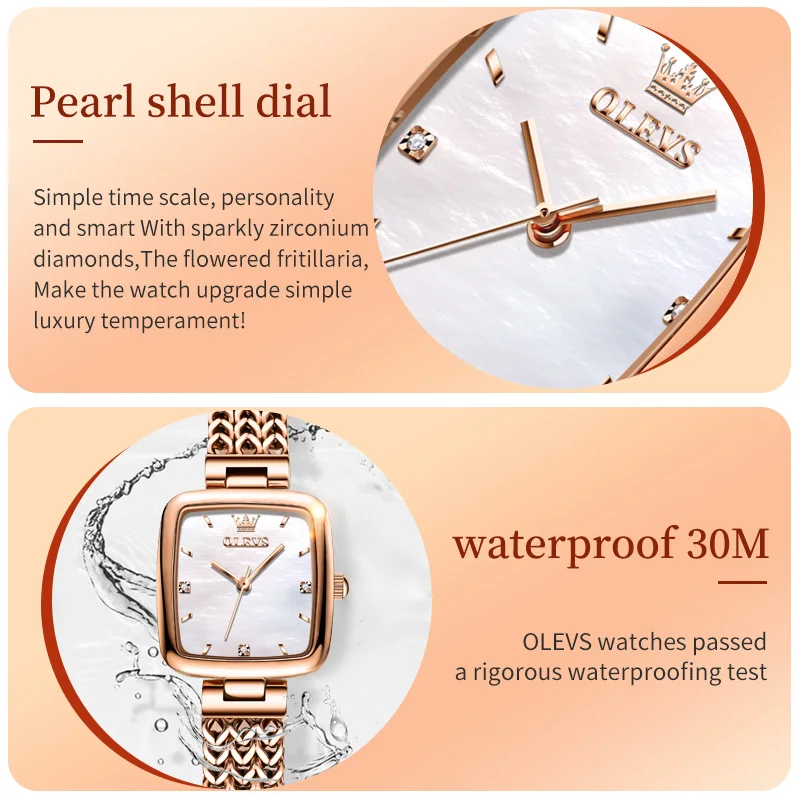 OLEVS Womens Watches Top Brands Luxury Rose Gold Bracelet Quartz Watch for Women's Fashion Stainless Steel Ladies Wristwatches