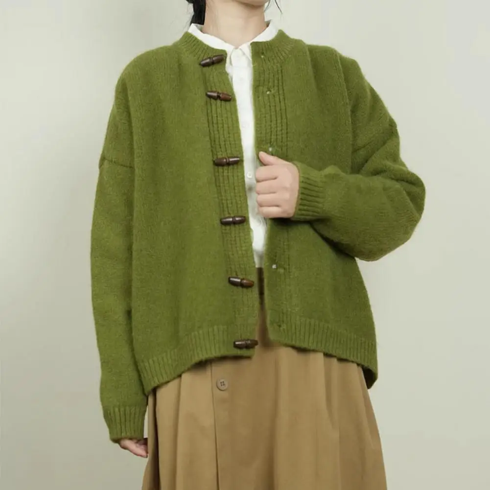 Женский вязаный свитер Свободного покроя Уютный женский Пальто с роговыми