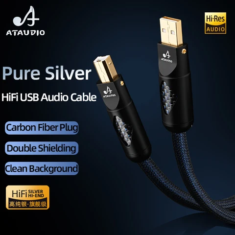ATAUDIO HiFi USB 2.0 аудио кабель из чистого серебра