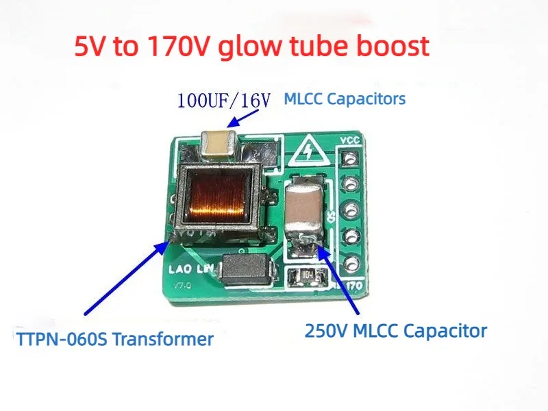Светящаяся трубка с маленьким усилителем 5-9 В 170 в