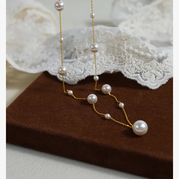  Легкое роскошное высококачественное жемчужное звездное ожерелье из