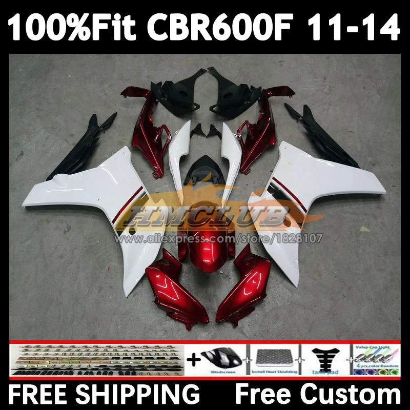 Фото OEM-обтекатель для HONDA CBR 600 F 600F CBR600 F4i 54 No 2 CBR600F 11 12 13 14 белый красный CBR600F4i 2011 2012 2013 2014 Инъекция №1