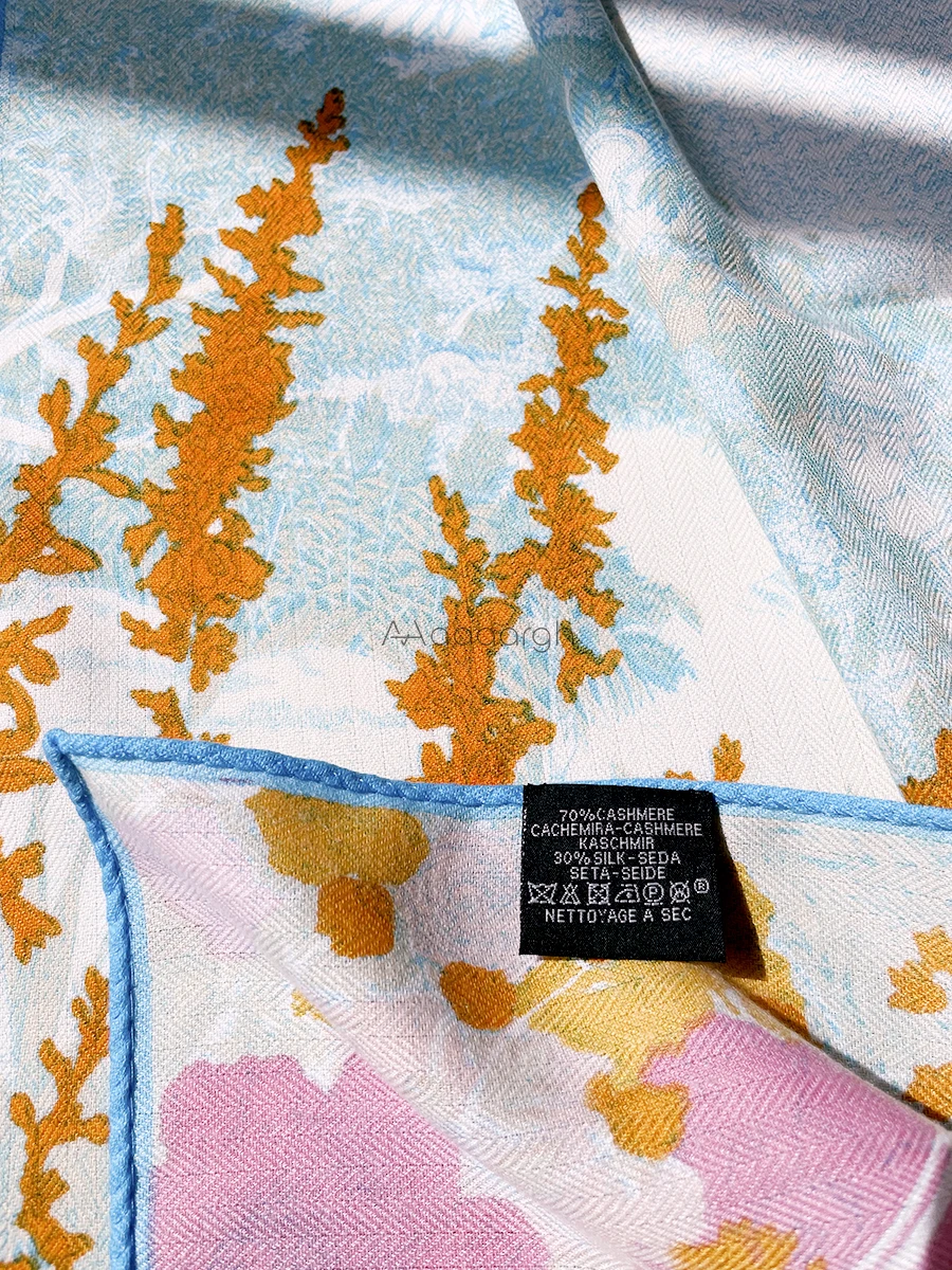 2025 длинный кашемировый шелковый шарф женские роскошные Дизайнерские Большие