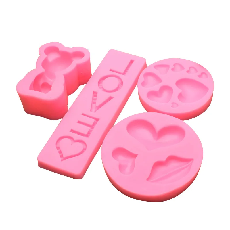 

Cake Mold LOVE Bear Lip Shape Fondant Cake Decoration Silicone Mould DIY Epoxy Plaster Mold Valentine Day Dessert Baking Tools