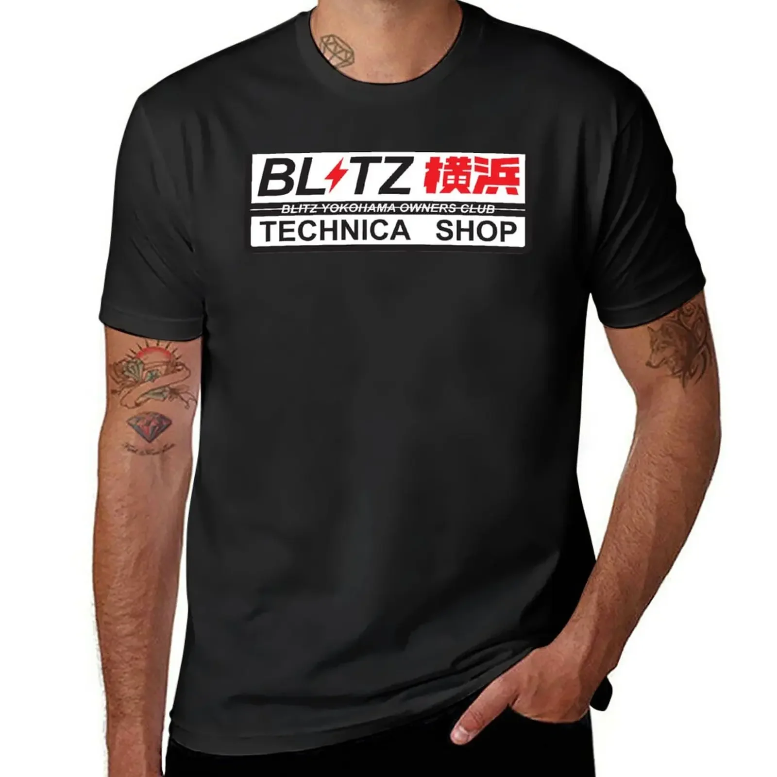 Мужская футболка Blitz Technica JDM оверсайз черная новая версия