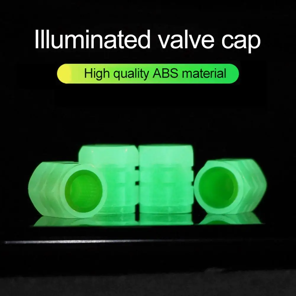 

4Pcs Universal Luminous Air Valve Cap Dust-proof Tires Accessories ABS Wheel Hub Glowing Car Motorcycle Bike Valve Cover