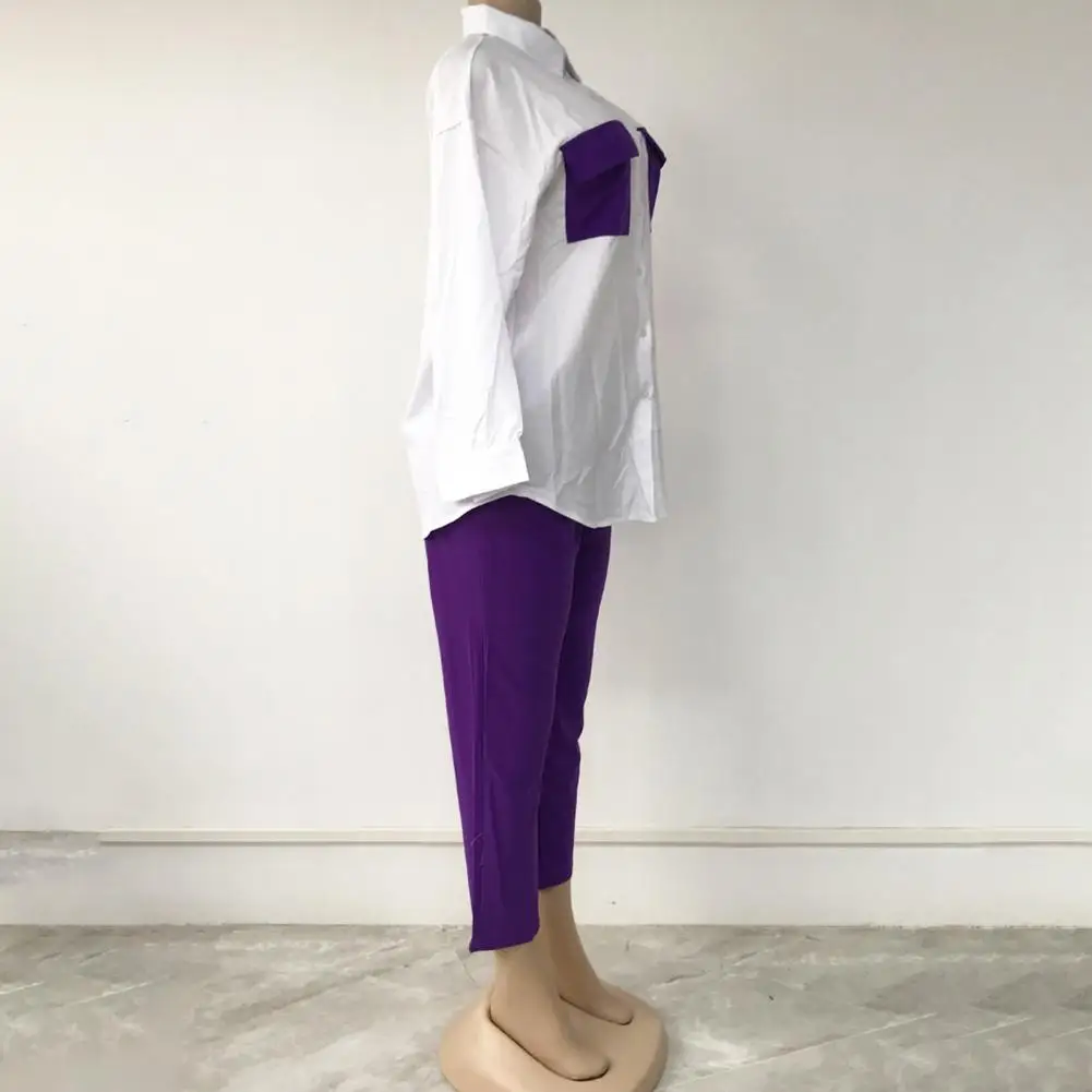 

Soft Commute Soft Lapel Lady Outfit Set for Work Blouse Trousers Suit Soft Commute Soft Lapel Lady Outfit Set for Work