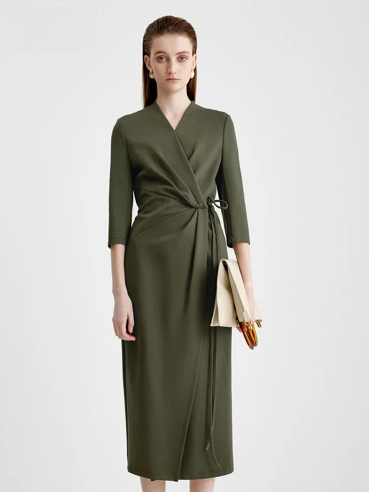 Idpan платье с одеялом для живота женское 2023 осенние новые высокие утягивающие