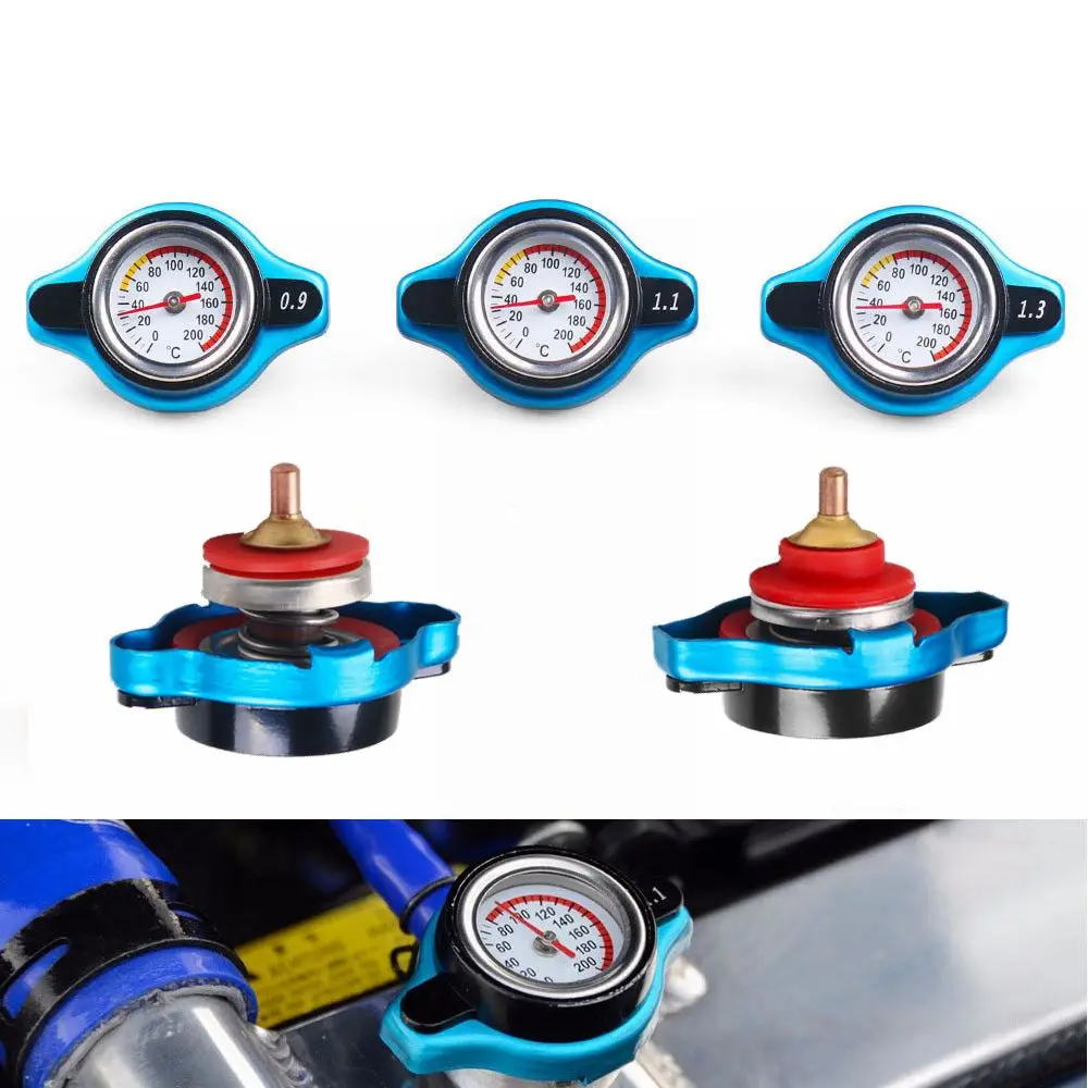 

Genuine Car Thermostatic Gauge Radiator Cap 0.9 1.1 1.3 bar Small Head Water Temp Meter