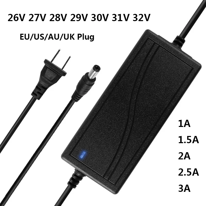 

AC DC 26V 27V 28V 29V 30V 31V 32V 2.5A 3A Adapter Universal Power Supply Converter 220V To 29 V Volt Adaptor Adaptador 5.5*2.5mm