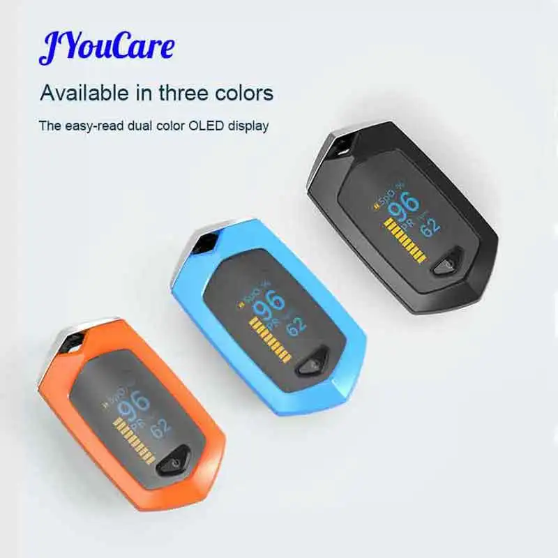 

JYouCare Rechargeable fingertip Pulse Oximeter Oximetro De Dedo OLED Finger Pulsioximetro CE SPO2 Blood Oxygen Saturation Meter