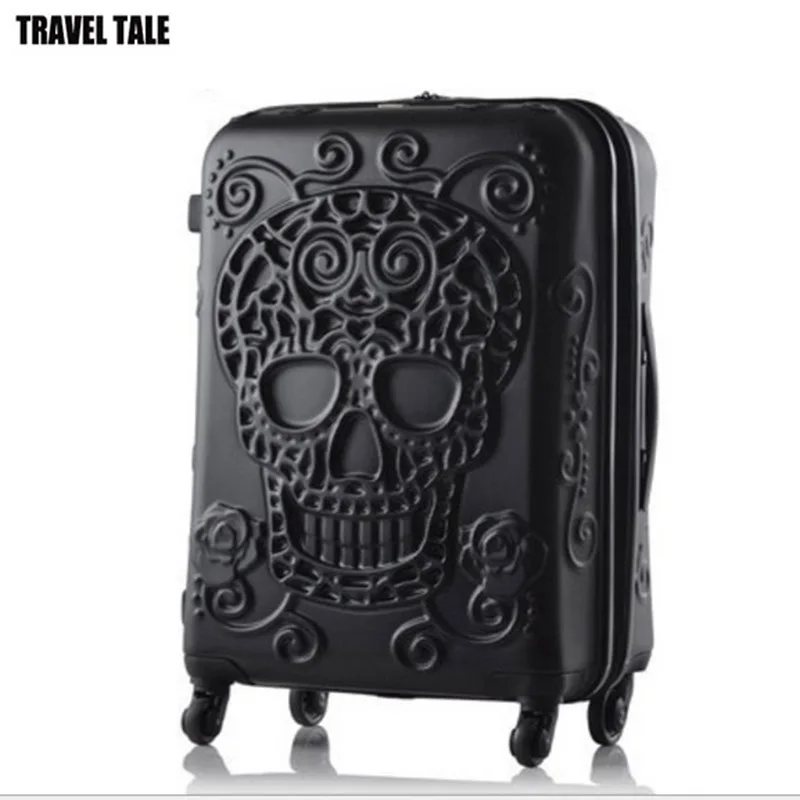 

TRAVEL TALE 20" 24" 28" New Skull Travel Luggage Bag Cabin Kinder Trolley Suitcase On Wheels