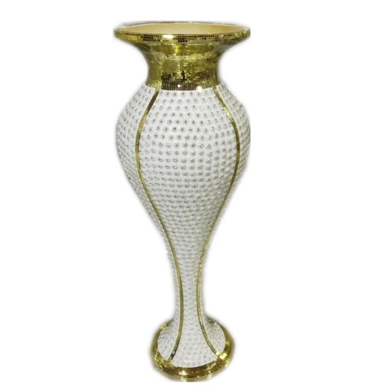 

Gold Glass Diamond Pearl Flower Vase