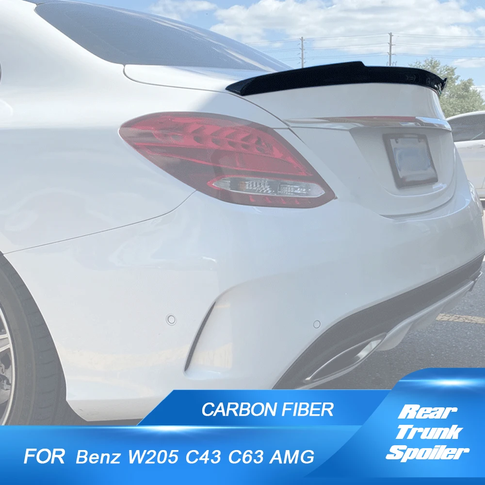 

Автомобильный задний спойлер для багажника, спойлер для крыла багажника для Mercedes-Benz C Class W205 Седан 4 двери 2015-2020, крыло из настоящего углеродного волокна
