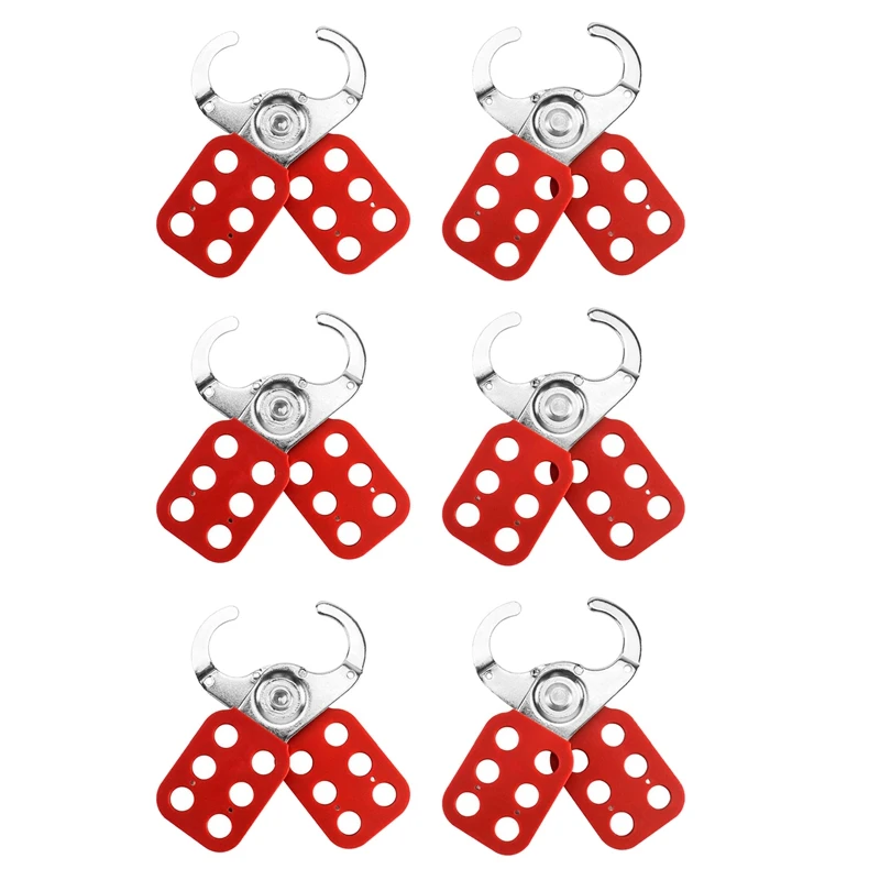 

1 дюймовая защелкивающаяся бирка, 6 шт. в упаковке, противоударный замок из нержавеющей стали с расширенными зубцами, красный