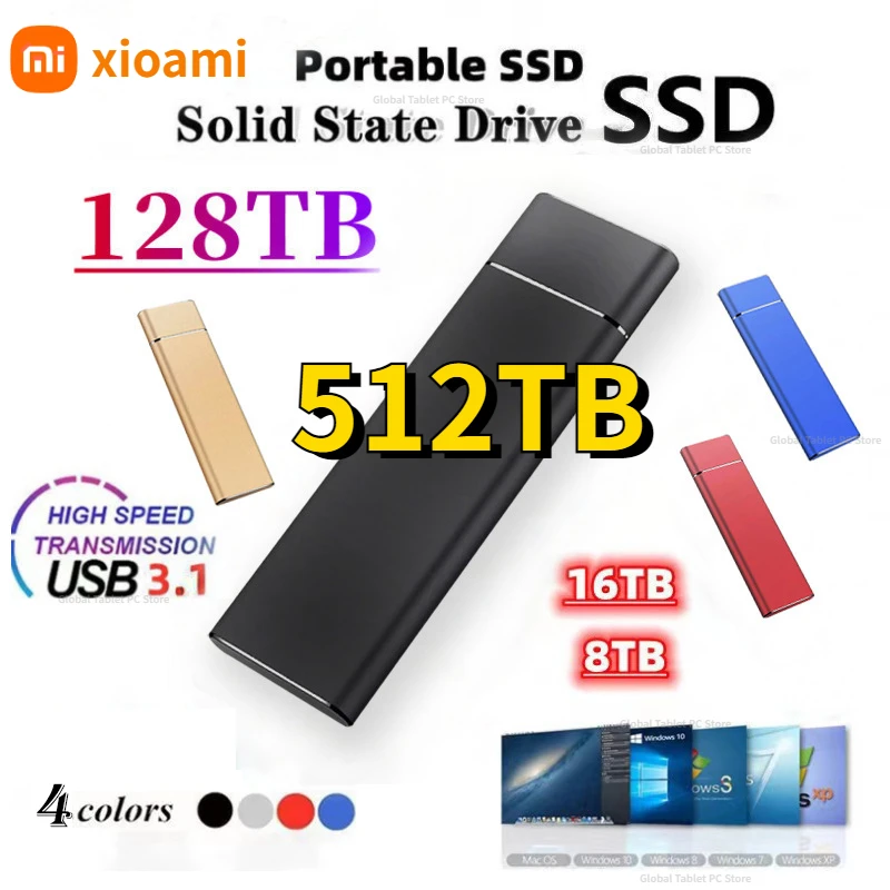 

Ultra Thin SSD Wireless 40GB 500GB 1TB 2TB 4TB 8TB Storage Devices External Hard Disk Internal Solid State Drives Type C USB3.1