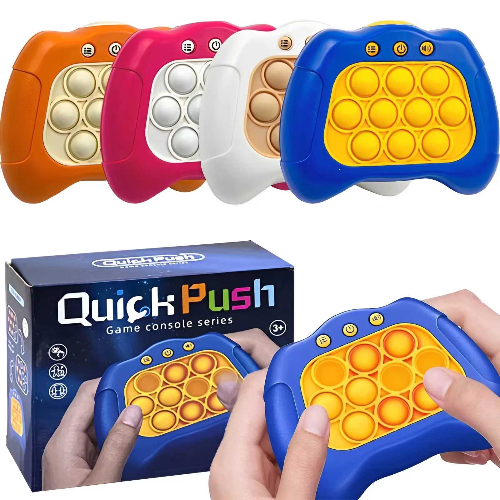 Children Press It Game Fidget Toys Pinch Sensory Quick Push Handle Game Squeeze Relieve Stress Decompress Montessori Toy for Kid