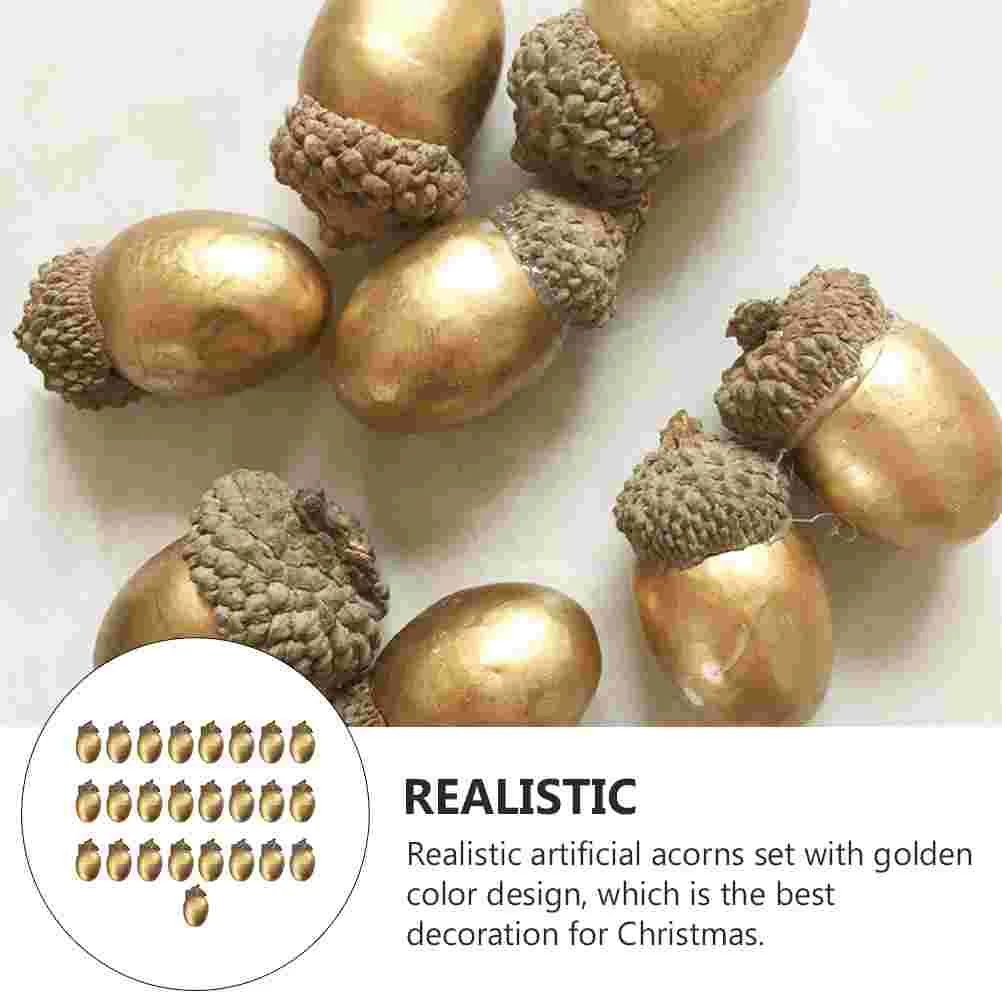 25 шт. золотые желуди имитация каштанов декор для рождественской вечеринки