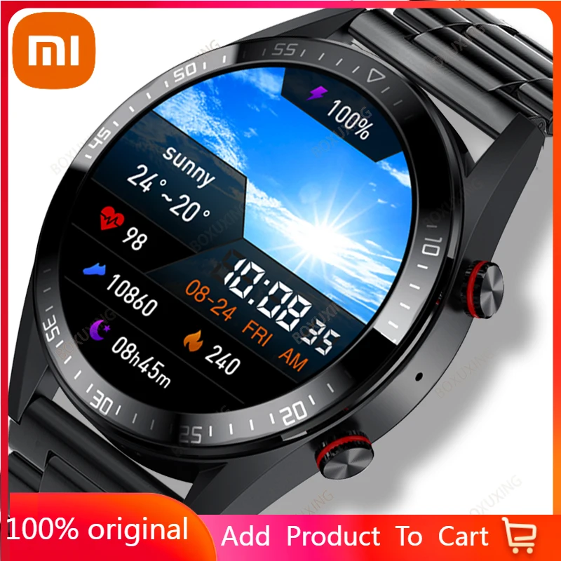 

Xiaomi 454*454 Screen Smart Watch Always Display The Time Bluetooth Call Local Music Smartwatch Mens For Android HUAWEI IOS