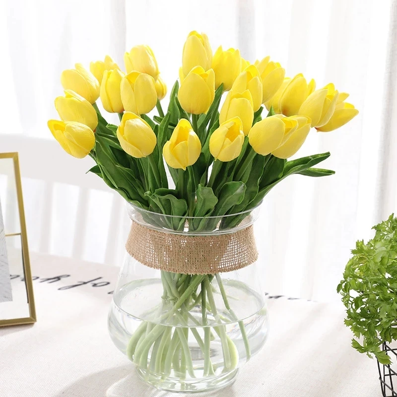 

10Pcs Artificial Flowers Real Touch Tulips Fake Flower Bouquet For Wedding Decoration Home Garden Decor Ornaments Party Supplies