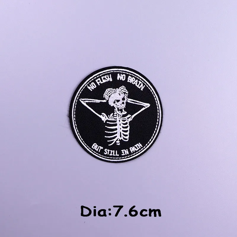 Патчи с вышивкой черепа и цветов для одежды наклейки-скелеты в стиле панк нашивки