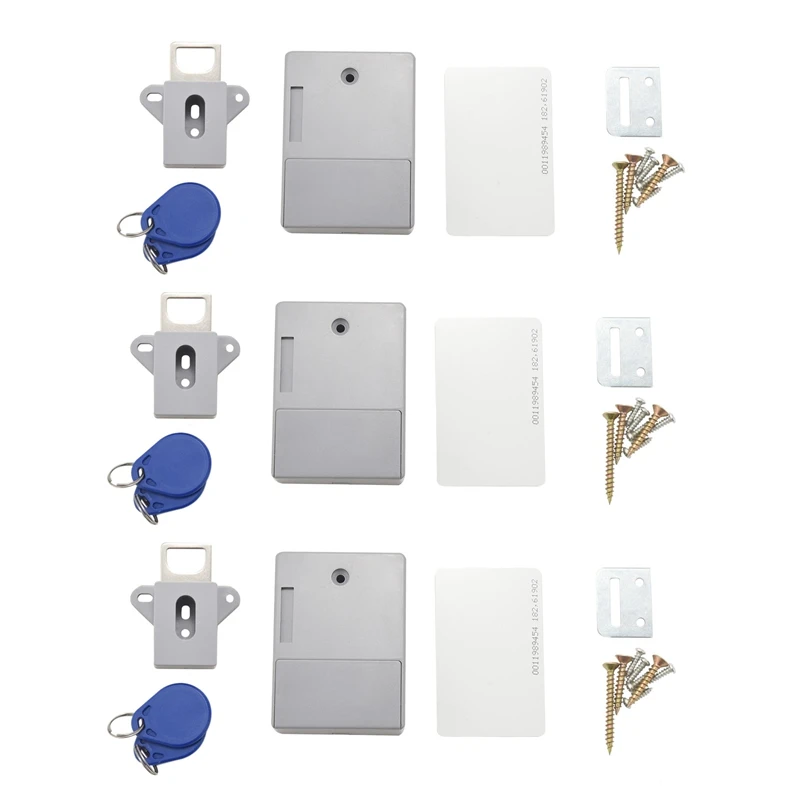 

3X RFID Electronic Cabinet Lock DIY For Wooden Drawer Cabinet, Ready For Use & Programmable