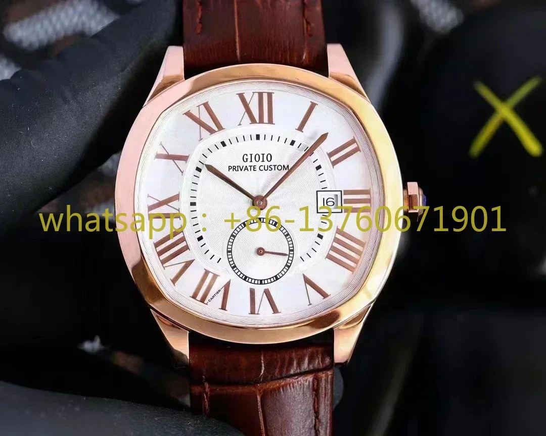 Мужские автоматические механические часы высокого качества 41 мм розовое золото