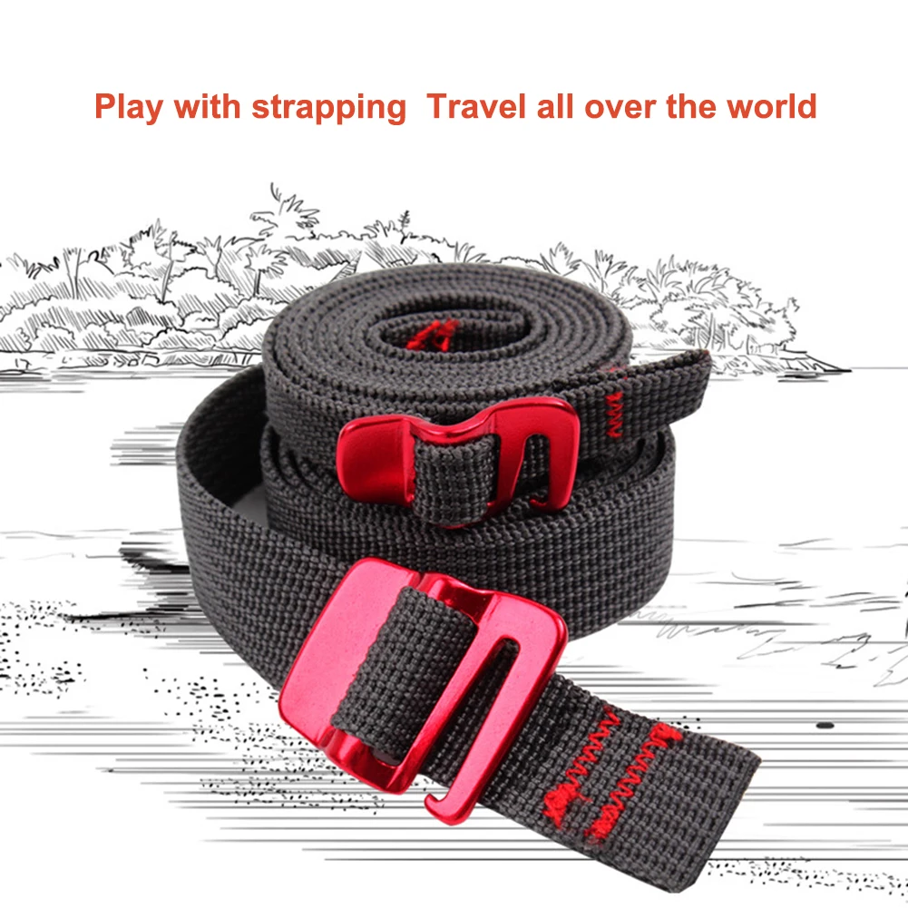 

Buckle Tie-Down Belt Cargo Straps Outdoor Travel Backpack Nylon Tape Rope with Quick Release Hook Tension Belts