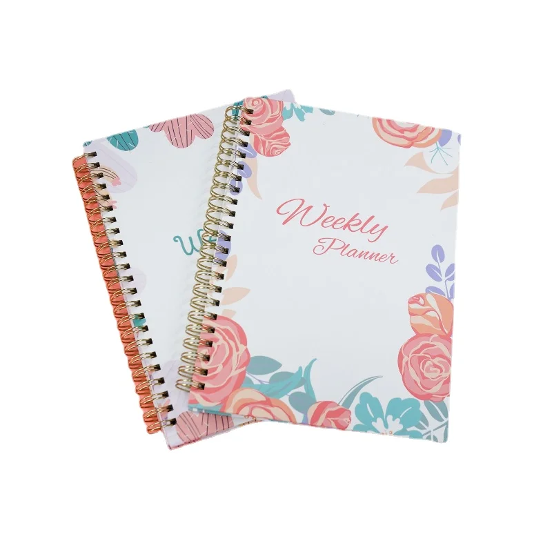 A5 Full English Week Plan Notebook Student Schedule Record Timetable Special Coil Notepad Office School Supplies 208*144MM