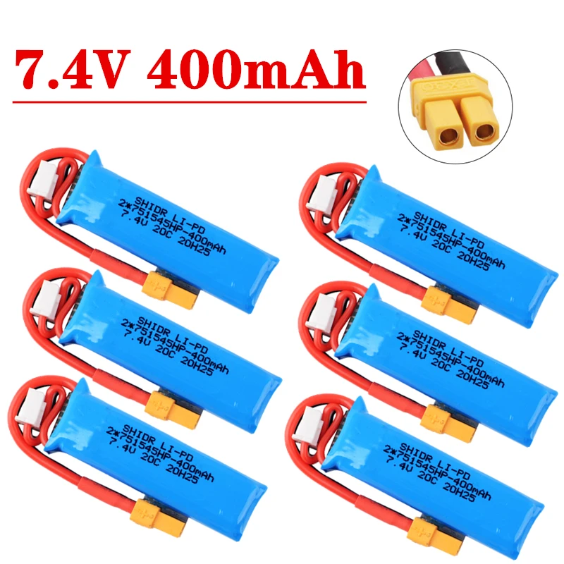Литий-полимерный аккумулятор высокой емкости 2 S 7,4 В 400 мА/ч 20C для BETAFPV, битодио 2 SE радиопередатчик, радиозапчасти, Аккумулятор 7,4 В с разъемом XT30