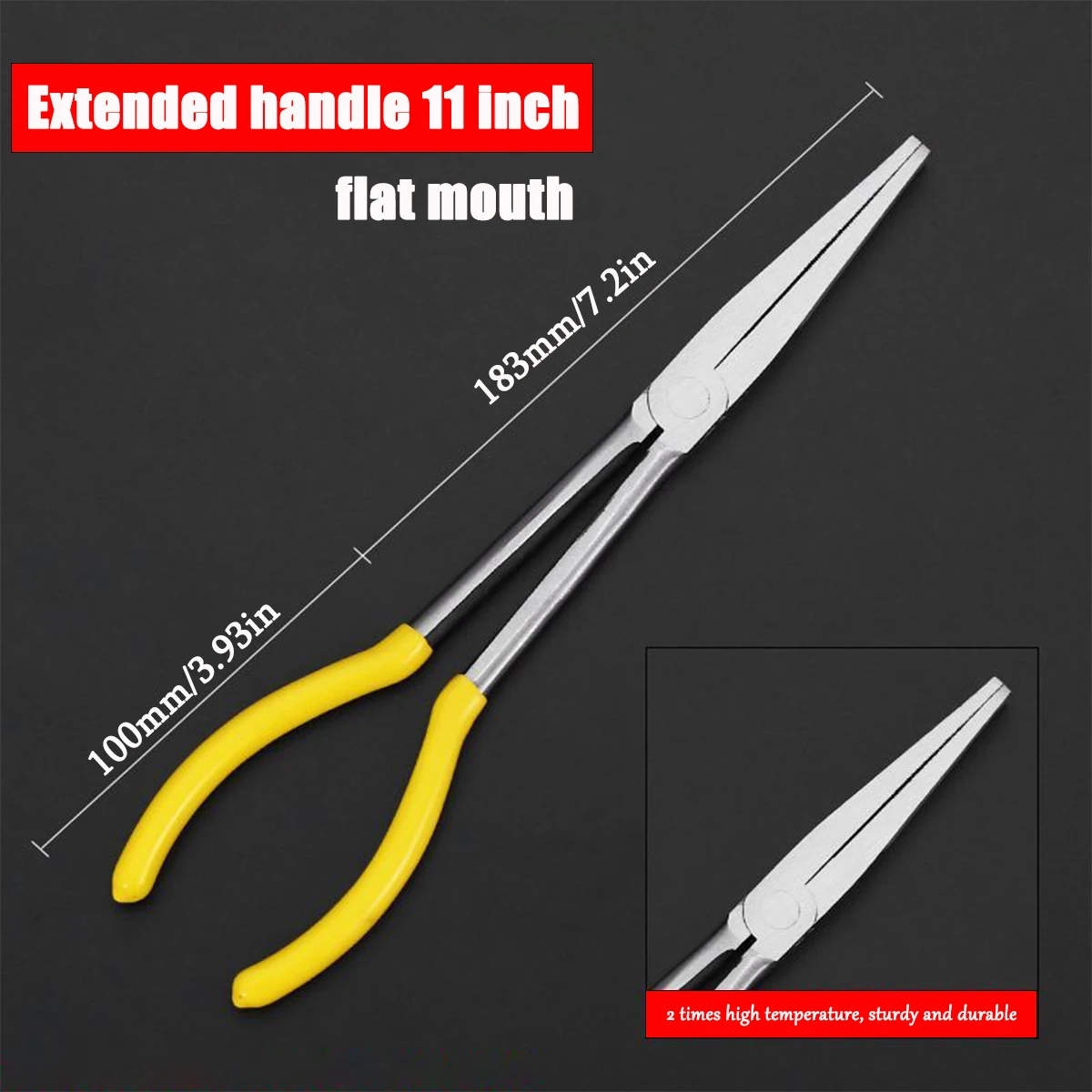 

11-дюймовые Плоскогубцы С Длинным Носом, Многофункциональные Плоскогубцы Из Углеродистой Стали, Прямой Угол