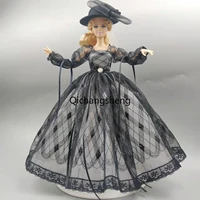 16 doll black puff sleeve wedding dress for barbie doll clothes 11 5 dolls accessories for barbie outfits party gown girl toys