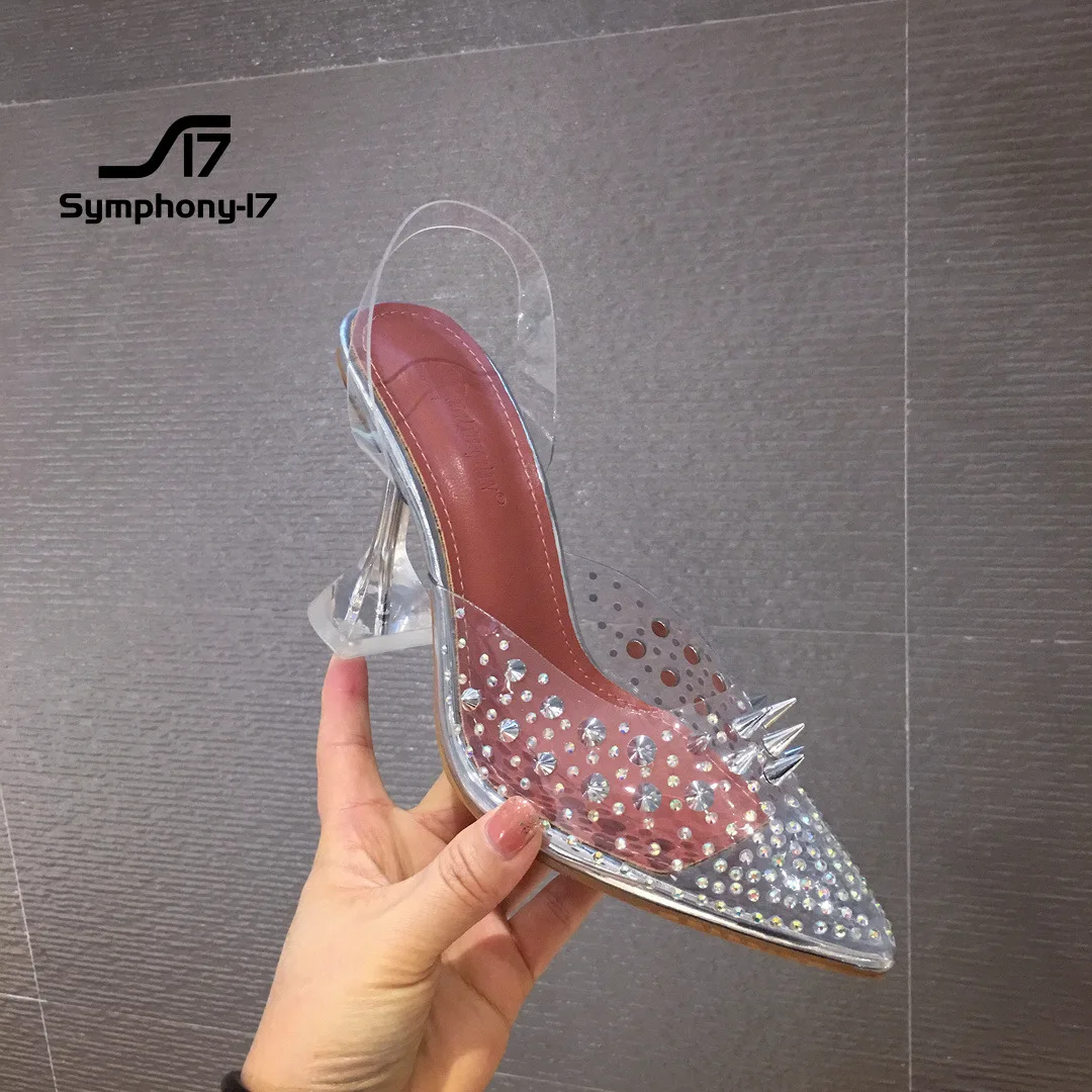 

Женские туфли-лодочки с заклепками и каблуком, Размеры 35-41