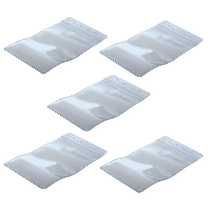 

250 Pcs Clear Plastic Vertical Name Tag Badge ID Card Holders