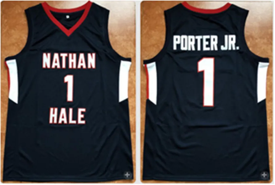 

Retro Throwback 1 MICHAEL PORTER JR Nathan Hale Basketball Jersey Embroidery stitching customize any name and number