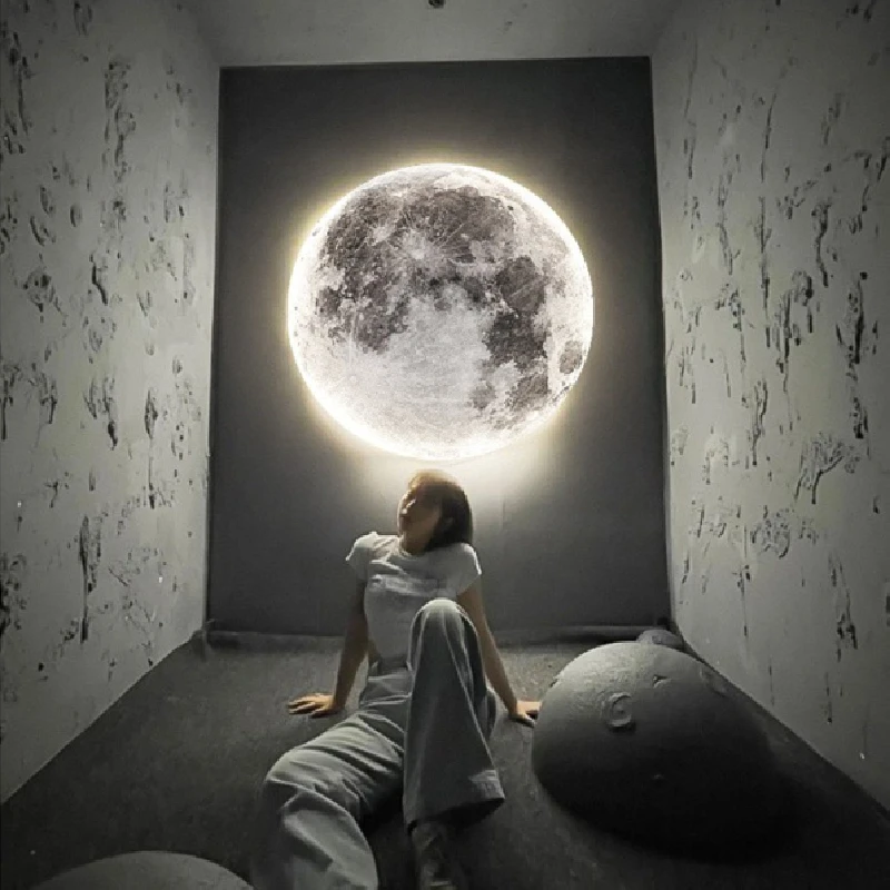 

Modern Wall Lamp Light Led 3D Moon Acrylic For Living Room Bedroom Loft Decor Nordic Bedside Romantic Theme Universe Discovery