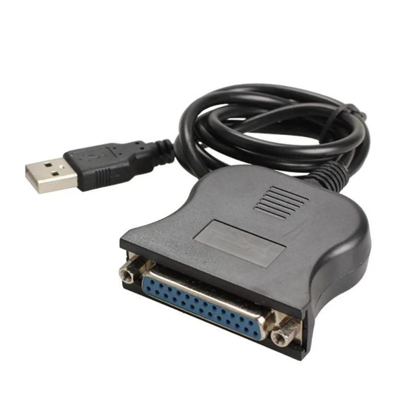 

Black 80cm USB 2.0 to DB25 25Pin Female Port Print Converter Parallel Interface Communication Adapter Cable for Printe