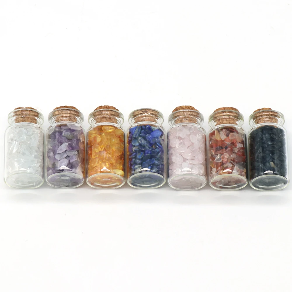 

Fine Natural Semi-precious Stones and Gravel Wishing Bottle Drifting Bottle Family Aquarium Ornamental Decoration Gifts