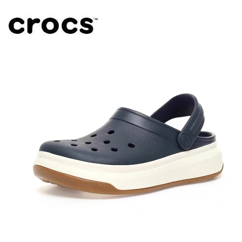 Классические тапочки Crocs сандалии унисекс на белой подошве сабо платформе
