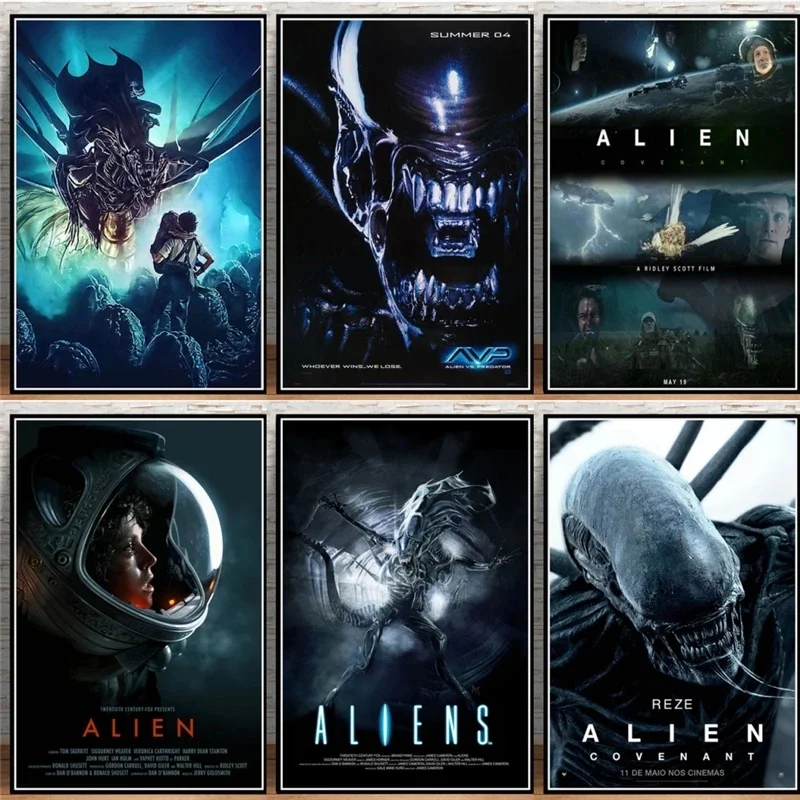 

Retro ALIEN COVENANT Horror Movie Film Classic Oil Painting Poster Prints Canvas Art Wall Pictures For Living Room Home Decor