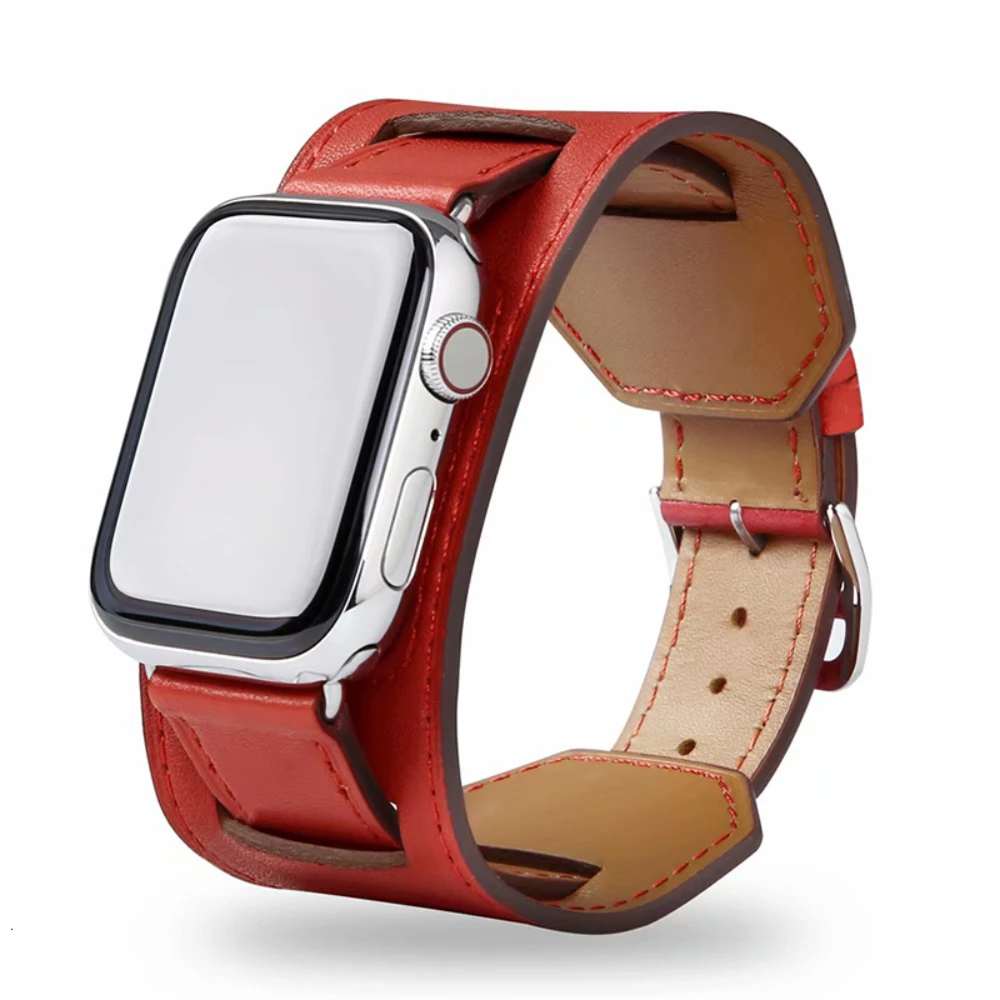 Фото Ремешок из коровьей кожи для Apple Watch Band 45 мм 41 мм 49 мм 44 мм 40 мм 42 38 мм, сменный Браслет для iWatch Ultra 876543SE №3