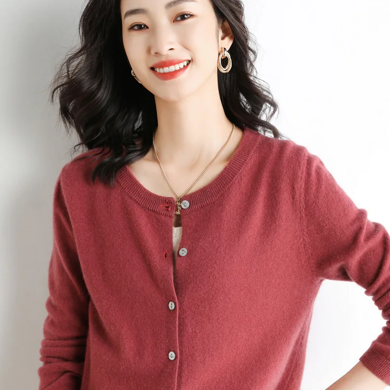 

Свитер, кардиган, пальто, женский осенне-зимний новый корейский Свободный Однотонный свитер с длинным рукавом в ленивом стиле, 2023