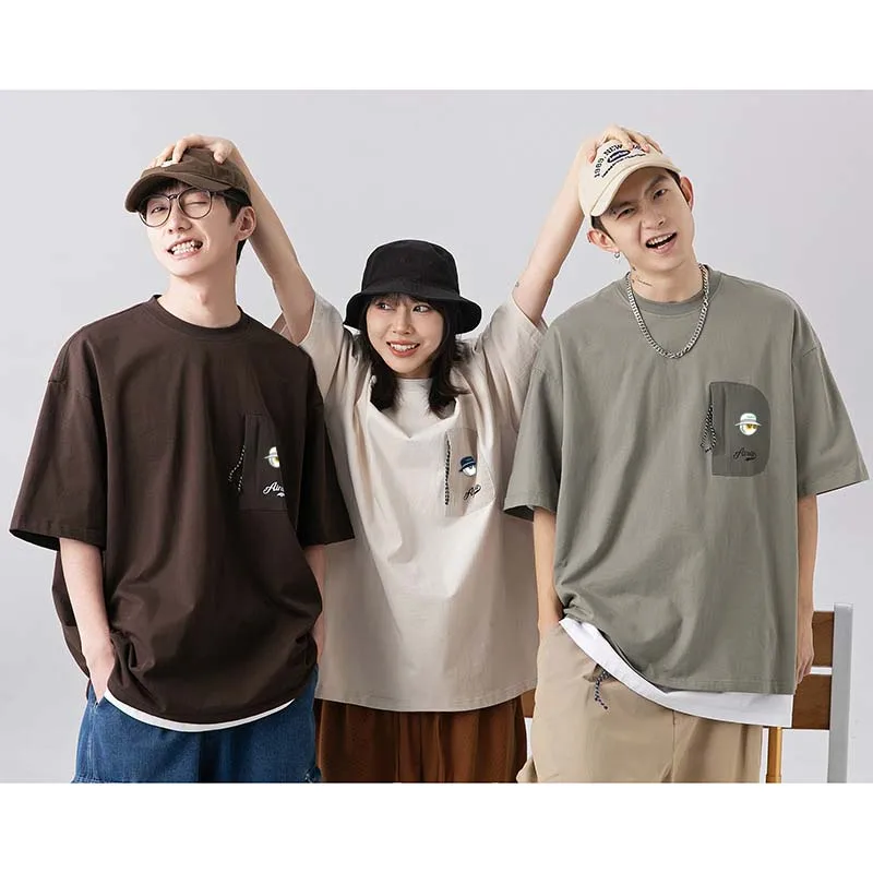 2023 New Men's T-shirt Golf Malbon O-neck Design Men Tshirt Casual Fitting Retro 100% Cotton Breathable Solid Color Shirt Male