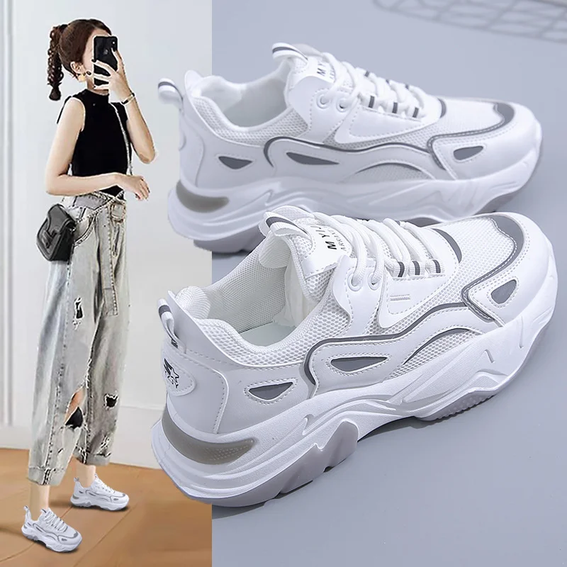 

Ins Daddy Women's Shoes Mesh Surface Autumn New Breathable Student Net Red Running Shoes Trend Ak52