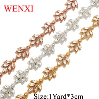 wenxi 1yard handmade sewing on bridal pearl crystal rhinestone applique trim for wedding dress sash wx870