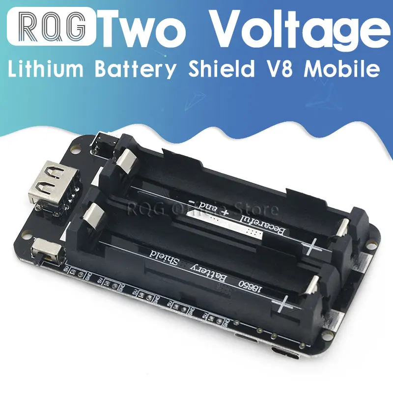 Protector de batería de litio 18650 de dos voltaje, módulo de placa de expansión de energía móvil V8, 5V/3A 3V/1A, Micro USB para Arduino ESP32 ESP8266